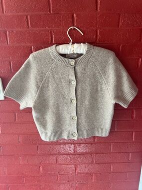 Universal Thread Short-Sleeve Button Cardigan - Beige